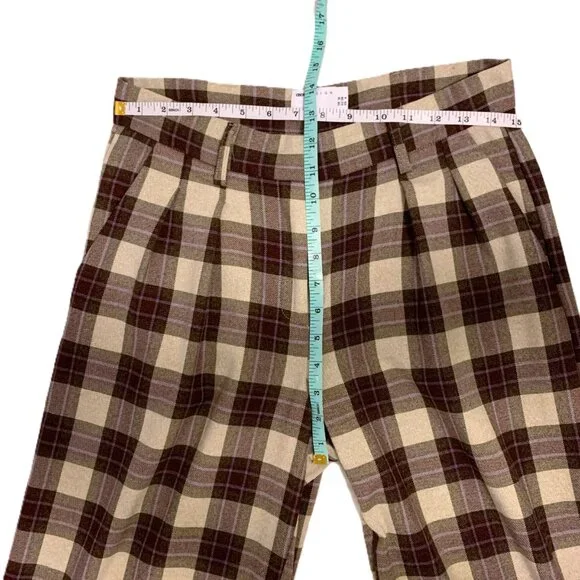 ASOS Plaid Pants Wide Leg Size 6 - Picture 6 of 8
